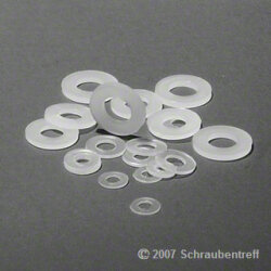 DIN 125  Scheiben,  - Kunststoff PA 6.6 Natur/Weiß, M 2 , (25 Stück)