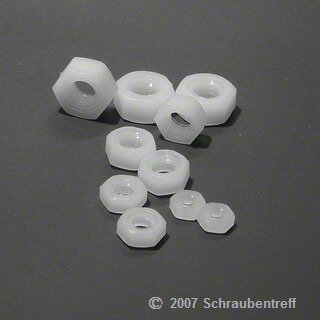 M6 Sechskantmutter DIN934 Polyamid Kunststoff Plastik PA6.6 Mutter 20 Stück